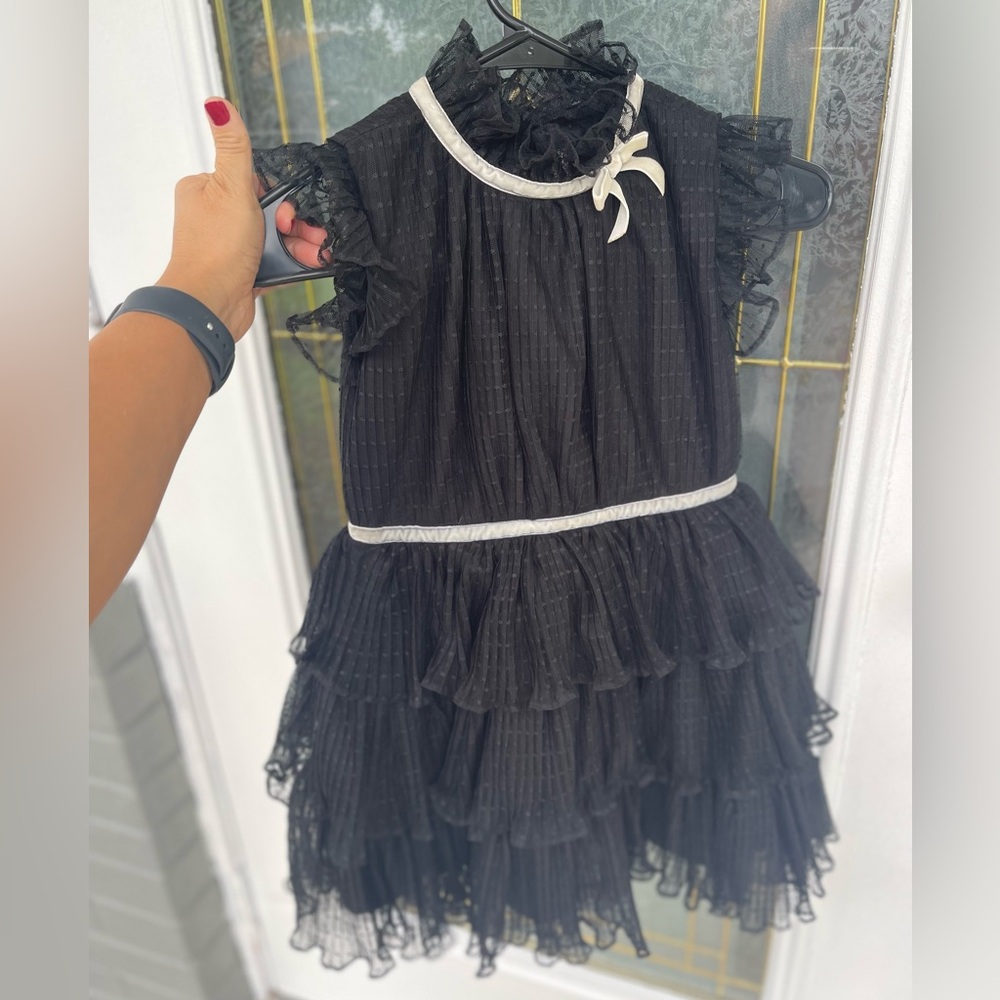 Black formal dress.